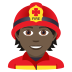 🧑🏿‍🚒 firefighter: dark skin tone display on JoyPixels